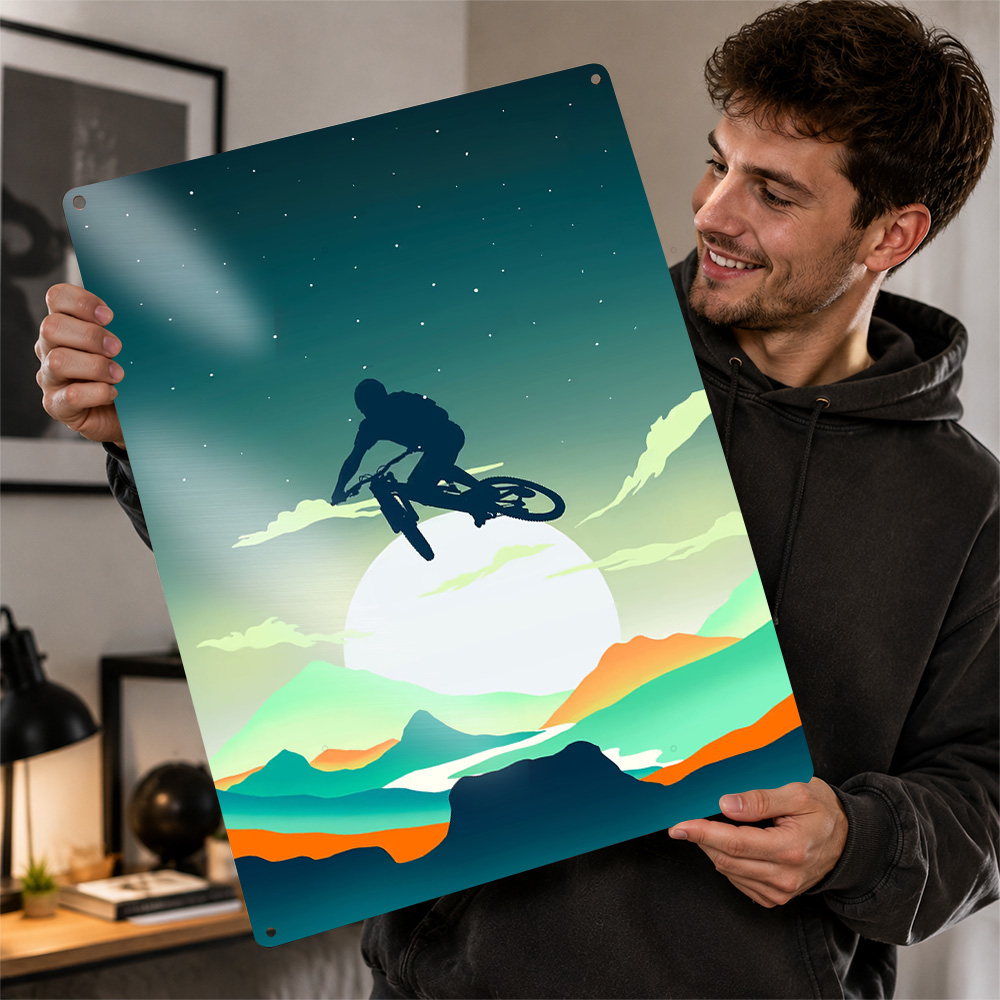 Poster Bertekstur Sepeda Gunun - Mountain Biking Europe ulasan dan harga